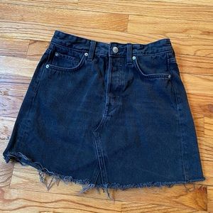 black high waisted denim skirt